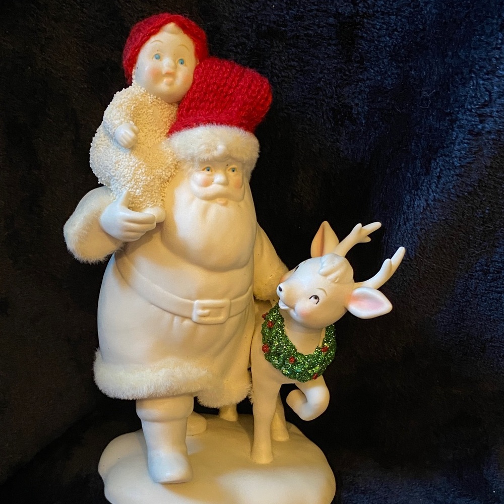 Snow babies Playdate with Santa Department 56 Figurine w/Reindeer RARE sold out - Picture 1 of 5